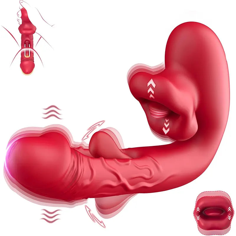 4-in-1 G-Spot Tongue Vibrator – Flapping, Licking & Suction Modes