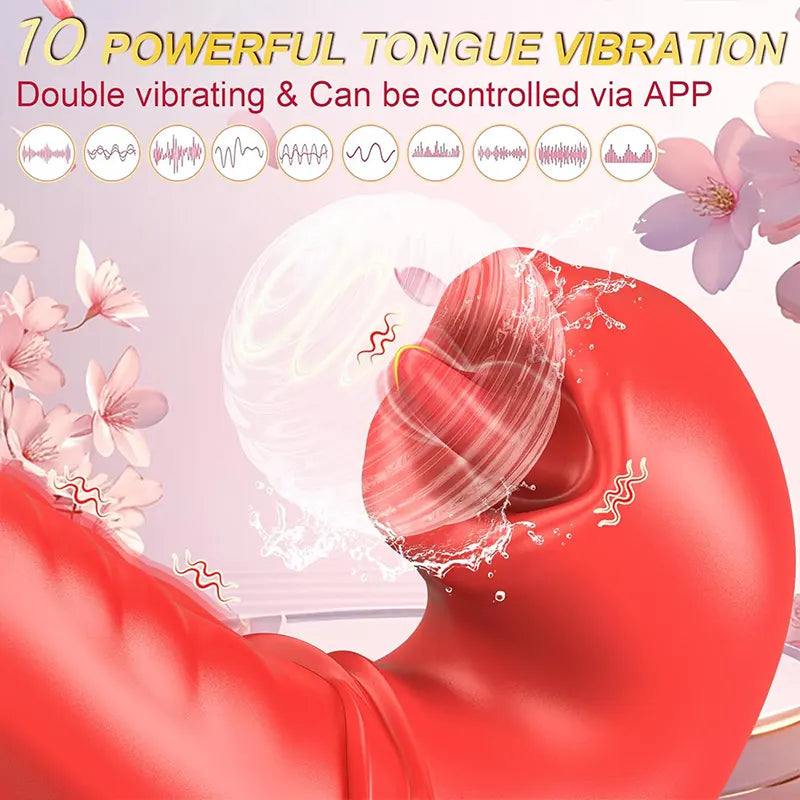3-in-1 Tongue Vibrator with App Control – Clit & G-Spot Toy