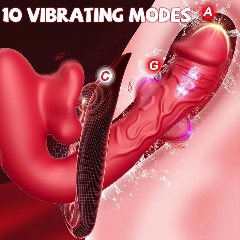 4-in-1 G-Spot Tongue Vibrator – Flapping, Licking & Suction Modes