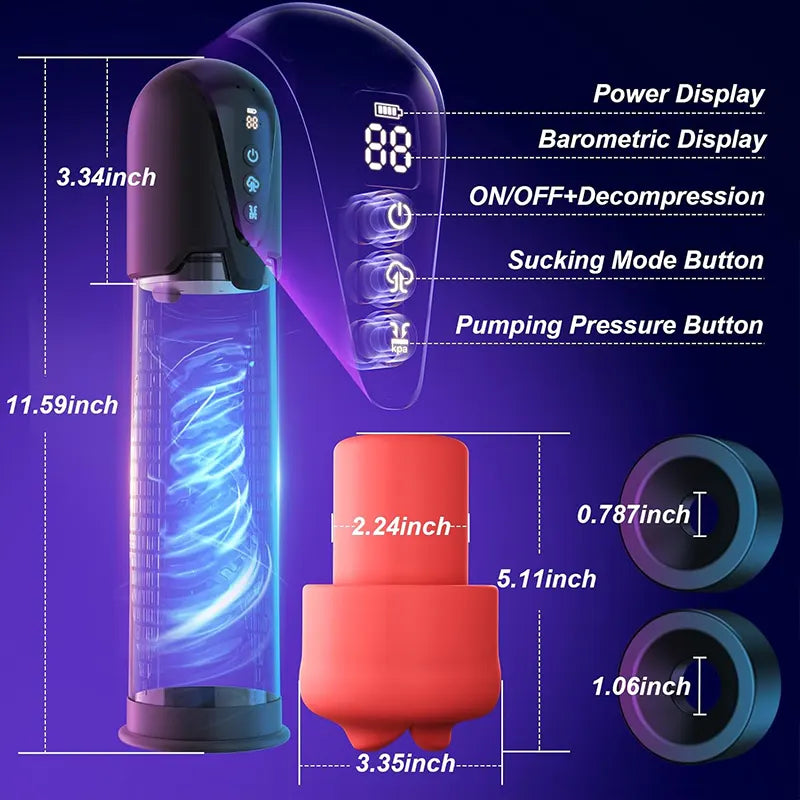 Cafatop Rose Pocket Pussy with Suction & Penis Pump for Men