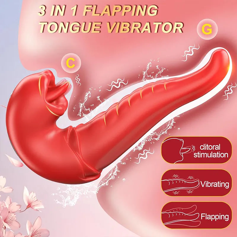 3-in-1 Tongue Vibrator with App Control – Clit & G-Spot Toy