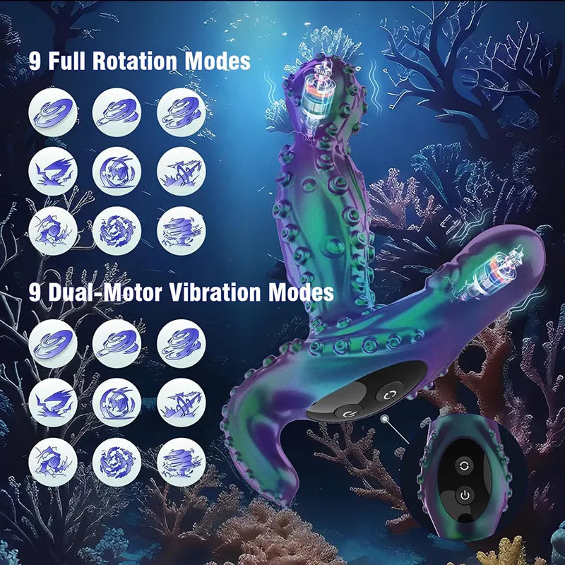 Octopus Tentacle 360° Rotating G-Spot Prostate Massager