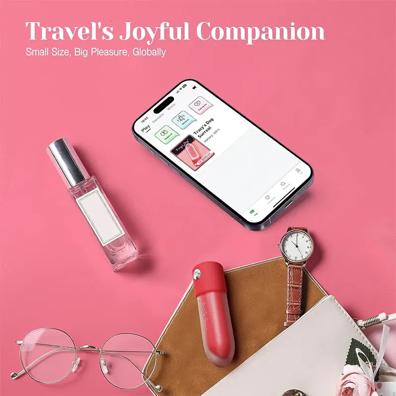 Lipstick Mini Vibrator with App-Controlled Remote