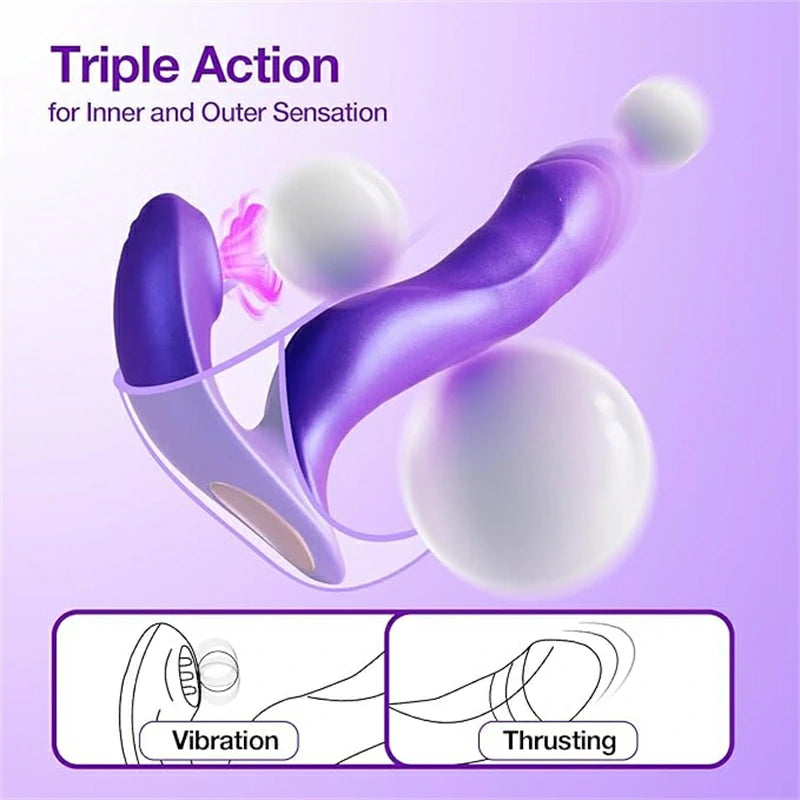 Dual Stimulation Thrusting Wearable Vibrator