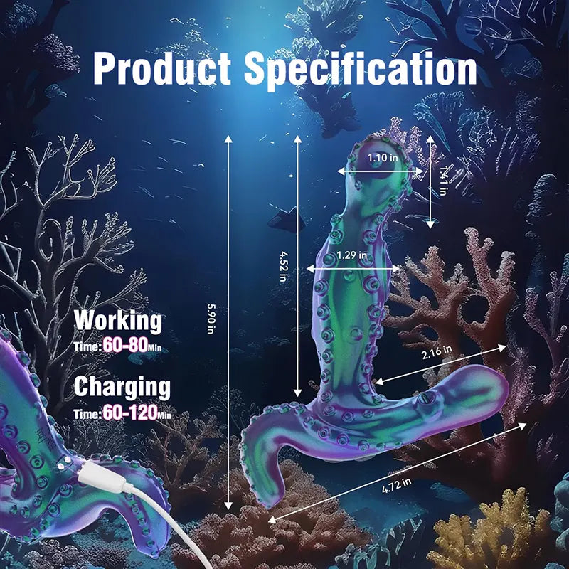 Octopus Tentacle 360° Rotating G-Spot Prostate Massager