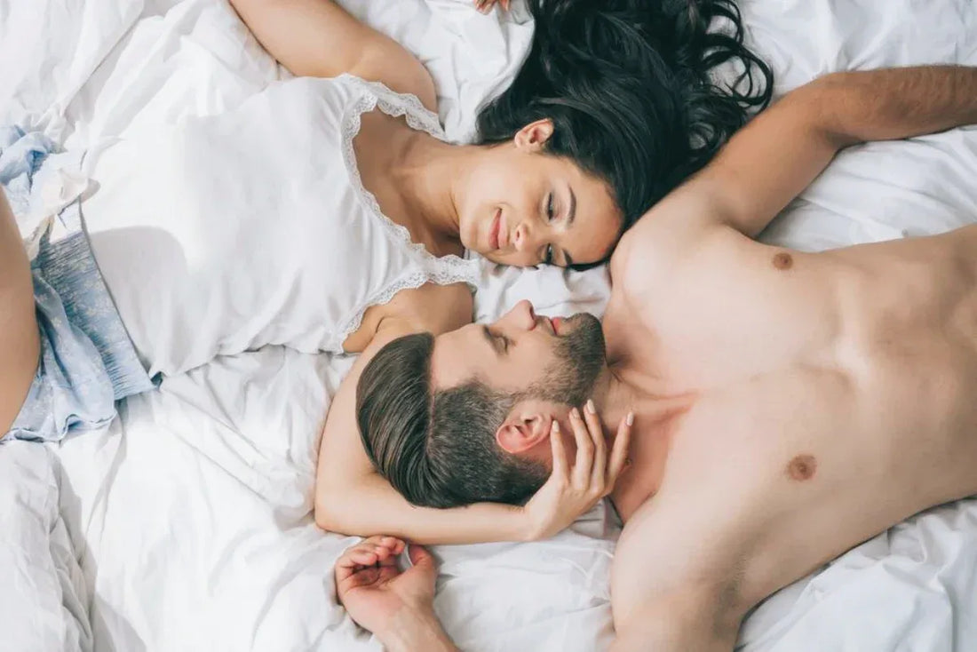 Sweet lovers in bed