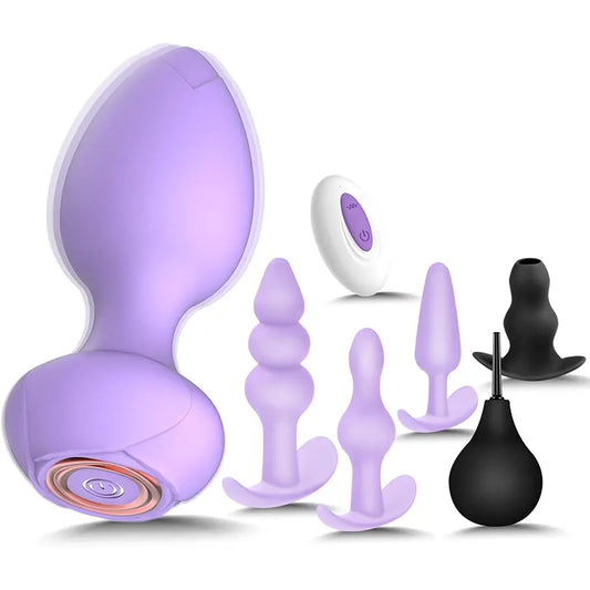 6-Piece Anal Kit with Vibrating Plug & Remote – Body-Safe Silicone