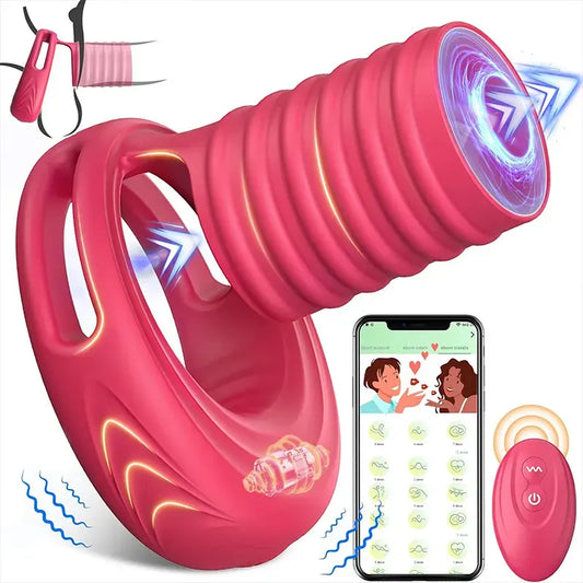 APP Elastic Sleeve Vibrating Pleasure Penis Ring