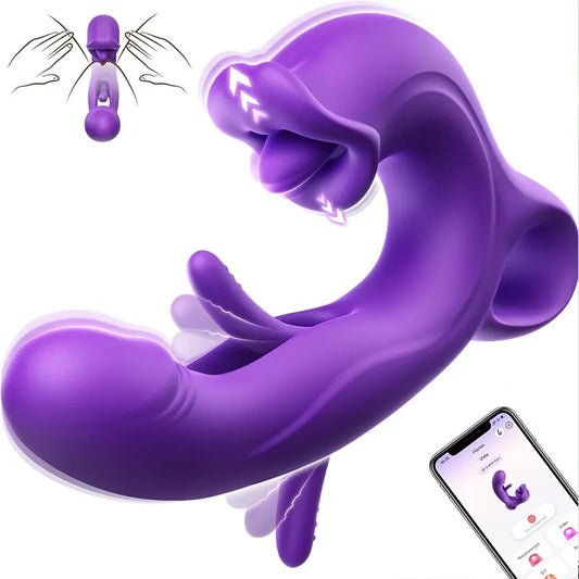 Rose Slap Vibrating Tongue Licking Vibrator