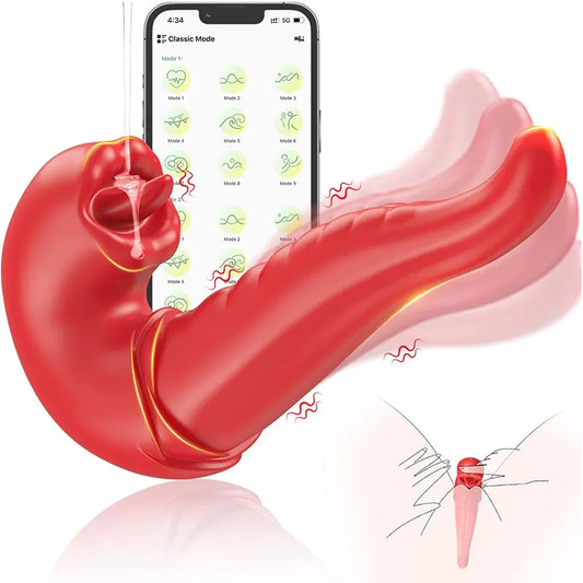 3-in-1 Tongue Vibrator with App Control – Clit & G-Spot Toy