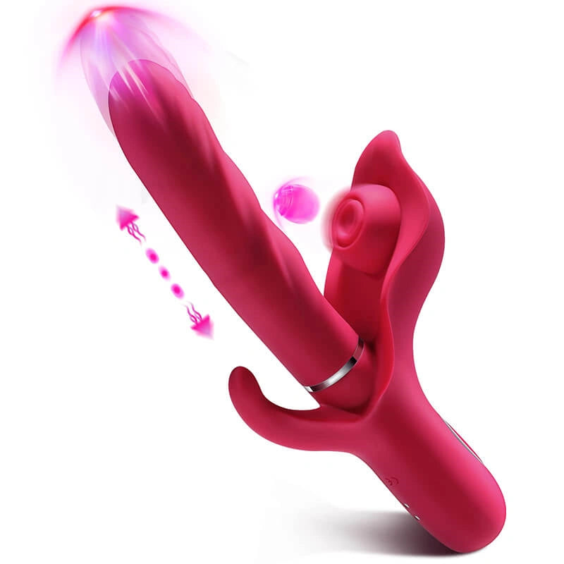 3-in-1 Rabbit Vibrator with Thrusting, Heating & Dual Motors
