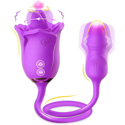 Purple Rose 3-in-1 Licking & Vibration Pleasure Toy