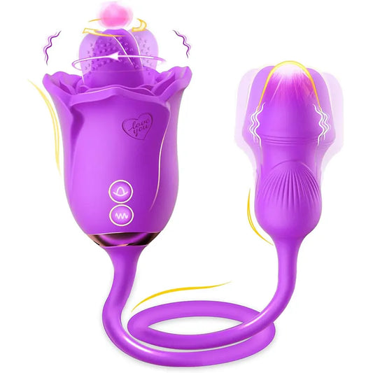 Purple Rose 3-in-1 Licking & Vibration Pleasure Toy