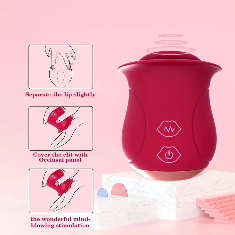 Clitoral Tongue Stimulation Rose Vibrator