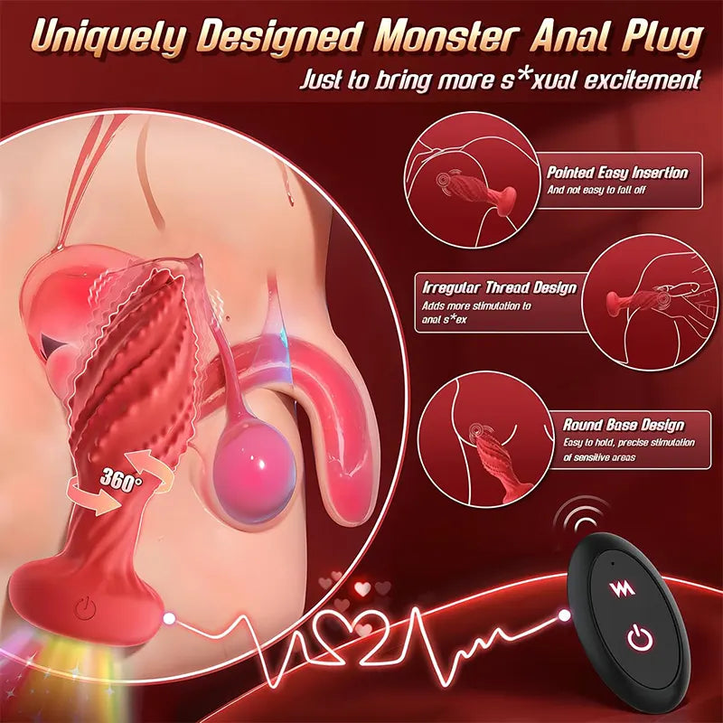 Remote Control Monster Rotating Anal Vibrator