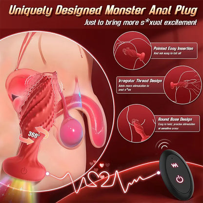 Remote Control Monster Rotating Anal Vibrator