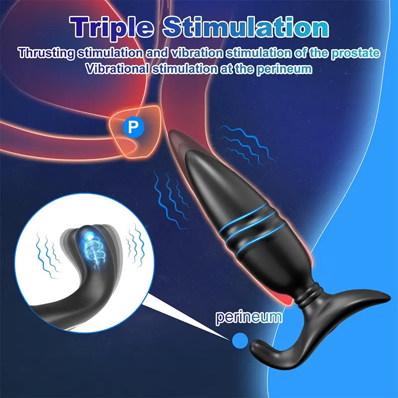 App-Controlled Thrusting Anal Vibration Prostate Massager