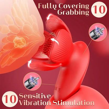 10 Patterns Rose Nipple Vibrator