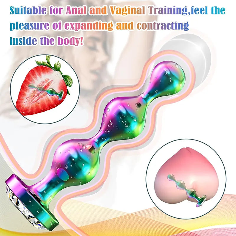 Metal Anal Plug Set – 3 Sizes with Jewel Design