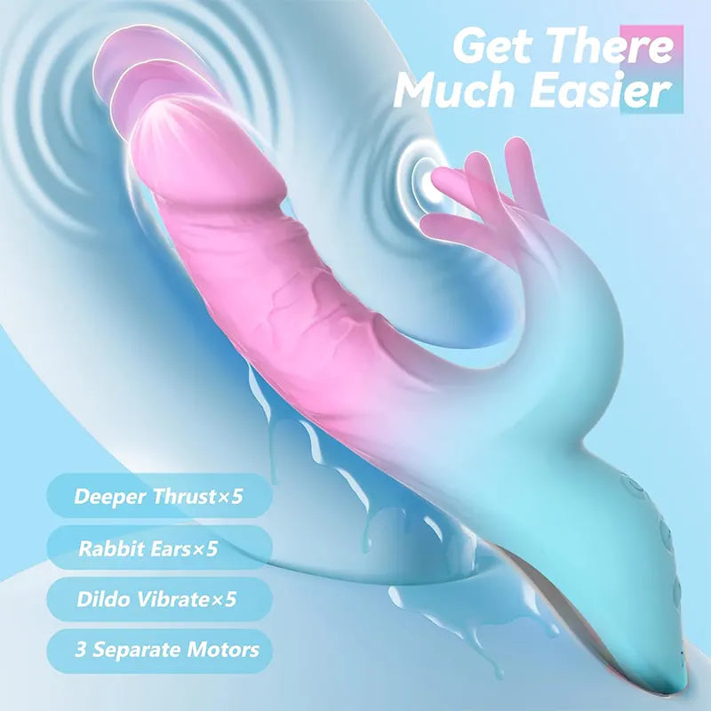 5 in 1 Rabbit Beat Heated Telescopic Shaker