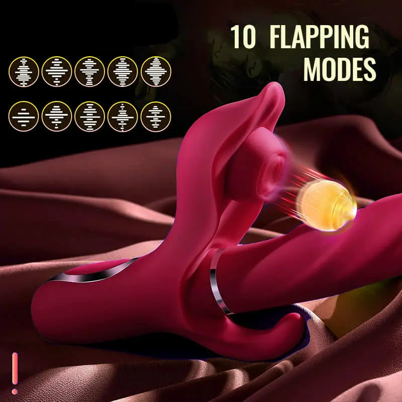 3-in-1 Rabbit Vibrator with Thrusting, Heating & Dual Motors