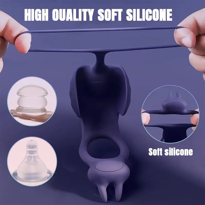 Vibrating Cock Ring with Testicle Stimulator
