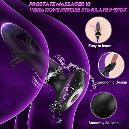 2-in-1 Tapping & Vibrating Anal Plug