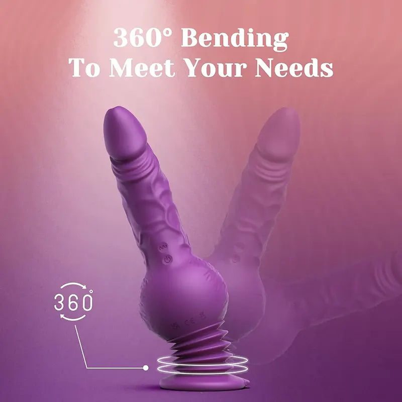 Remote Control Push In Vibrating Silicone Dildo