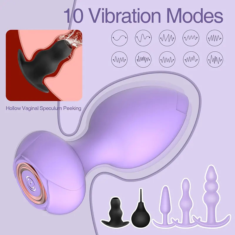 6-Piece Anal Kit with Vibrating Plug & Remote – Body-Safe Silicone