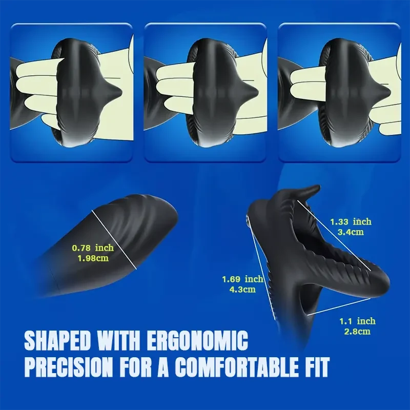 Dual Motor Remote-Controlled Vibrating Cock Ring