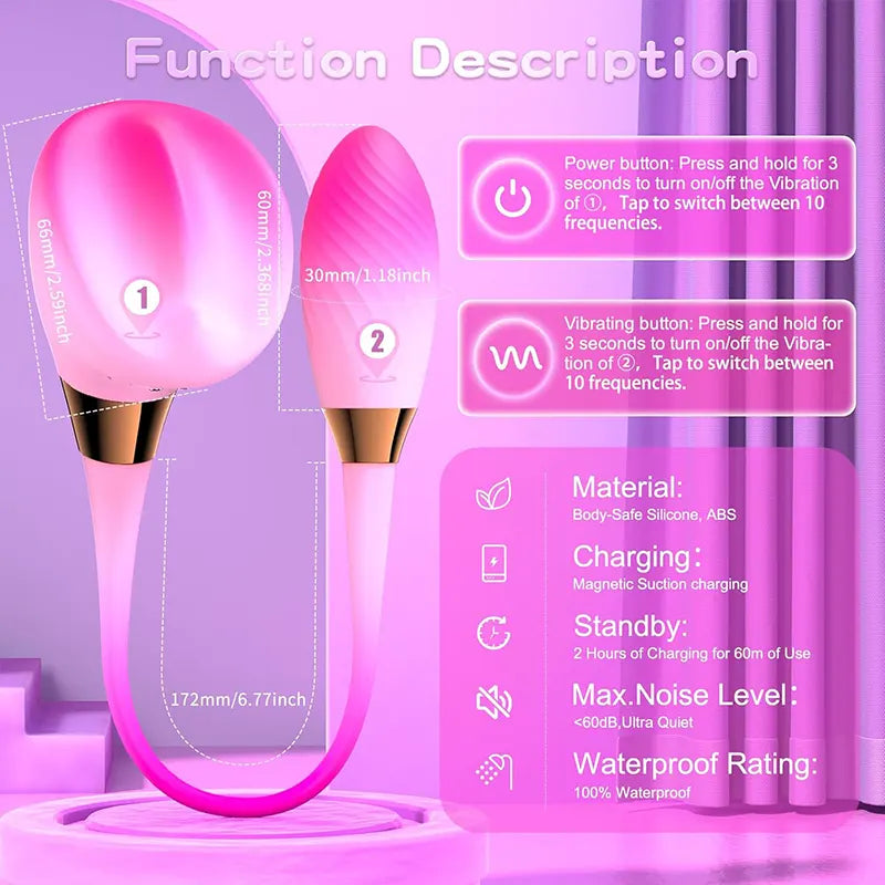 3 in 1 Dual Headed Female Flower Vibrator