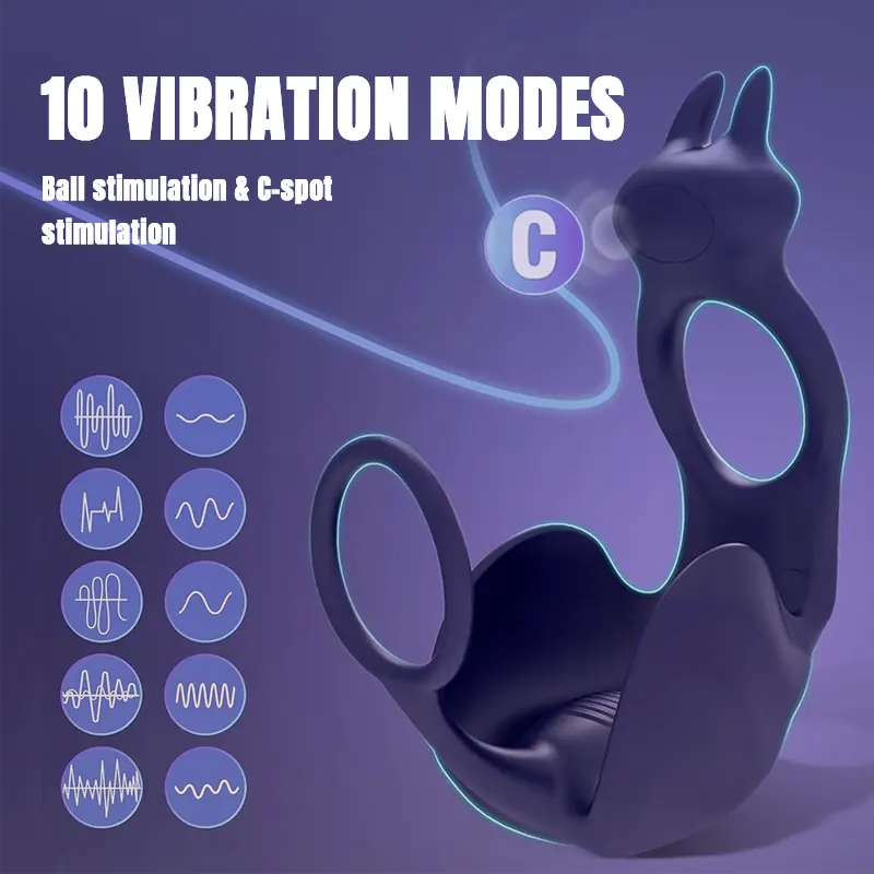 Vibrating Cock Ring with Testicle Stimulator