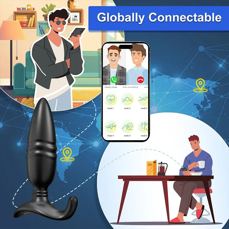 App-Controlled Thrusting Anal Vibration Prostate Massager