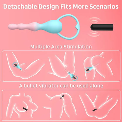 Flexible Silicone Vibrating Pleasure Anal Beads