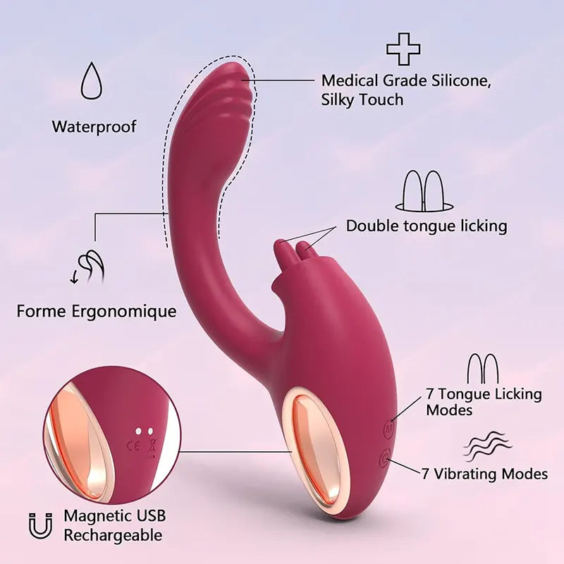 2-in-1 Double Pleasure Rabbit Vibrator