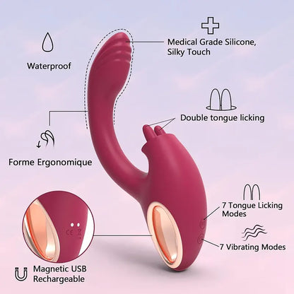 2-in-1 Double Pleasure Rabbit Vibrator