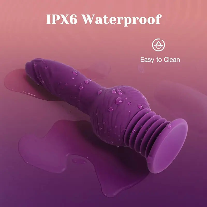 Remote Control Push In Vibrating Silicone Dildo