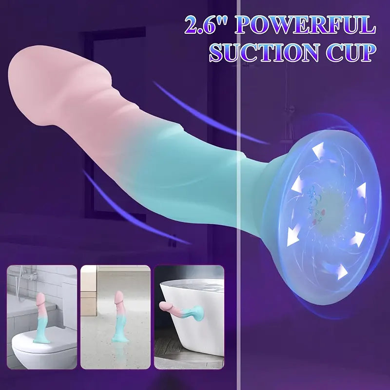 Sensation Wave Gradient Silicone Dildo with Suction Cup