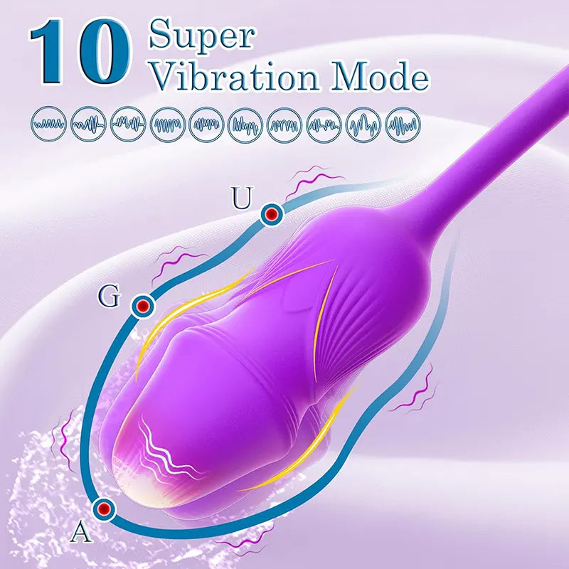 Purple Rose 3-in-1 Licking & Vibration Pleasure Toy