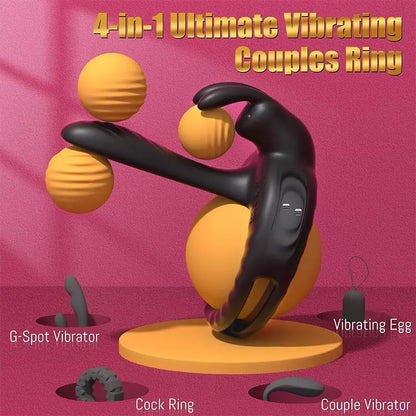 Passion Pulse Couple's Vibrator Sleeve with Rabbit Clitoris Stimulator