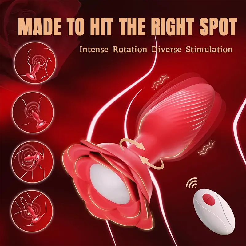 Rotating Luminous Rose Anal Vibrator