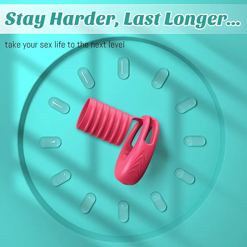 APP Elastic Sleeve Vibrating Pleasure Penis Ring