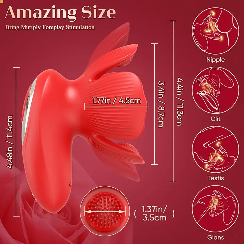 10 Patterns Rose Nipple Vibrator
