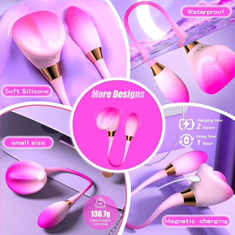 3 in 1 Dual Headed Female Flower Vibrator