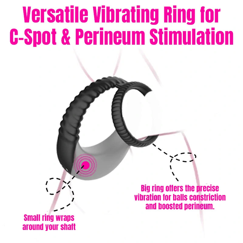 Vibrating Double-ring Cock Ring