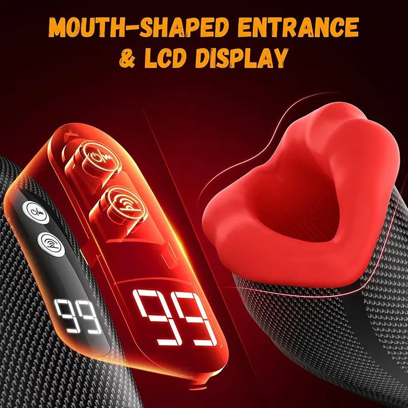 Red Lips Deep Throat Masturbation Cup