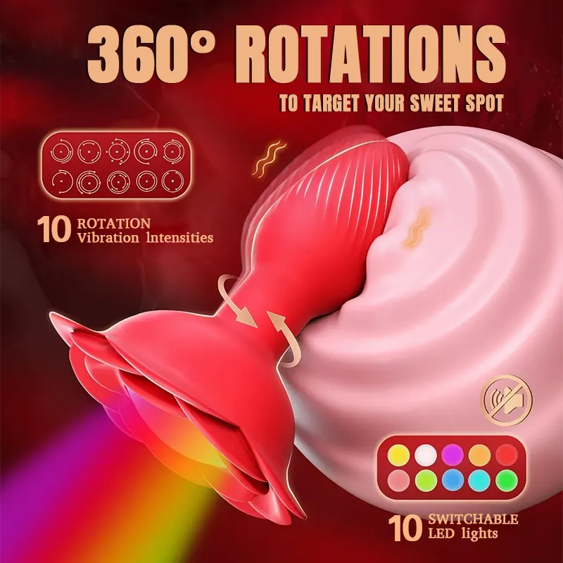 Rotating Luminous Rose Anal Vibrator