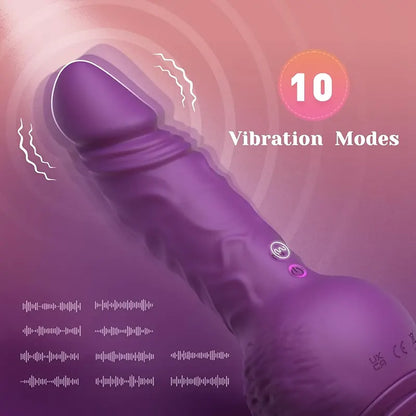 Remote Control Push In Vibrating Silicone Dildo