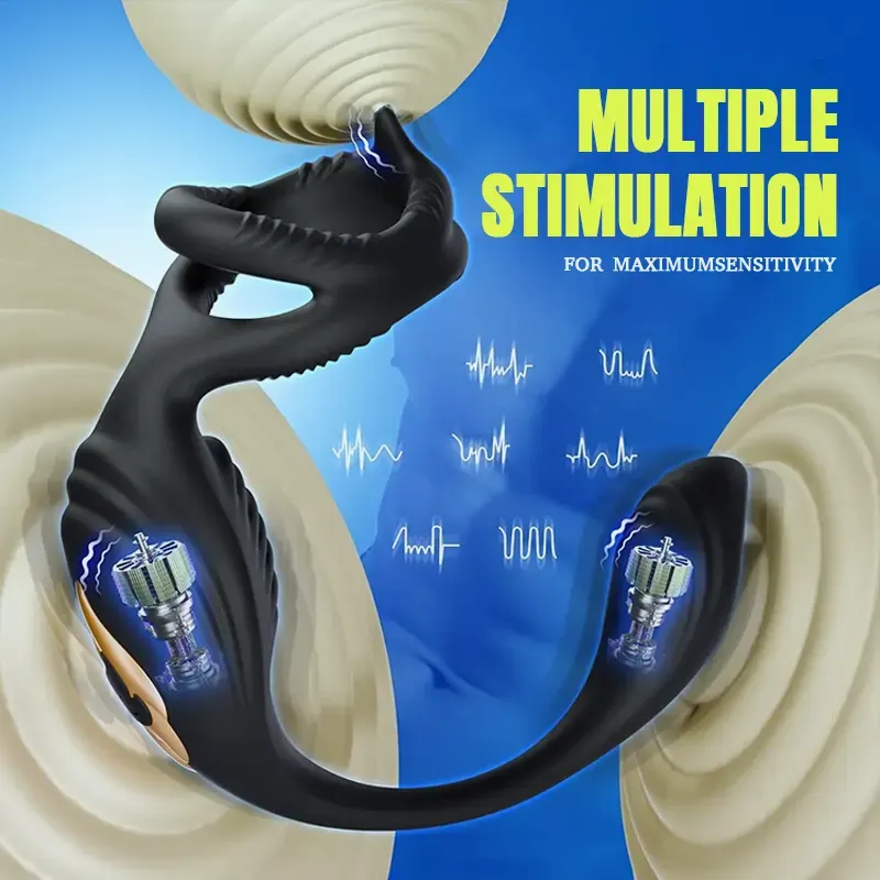Dual Motor Remote-Controlled Vibrating Cock Ring