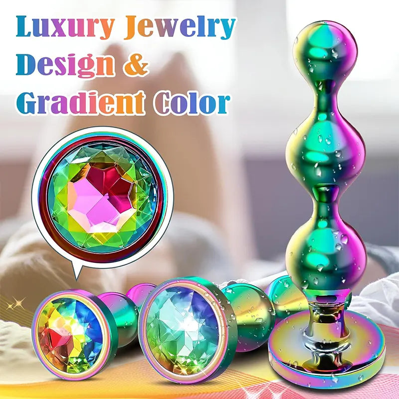 Metal Anal Plug Set – 3 Sizes with Jewel Design
